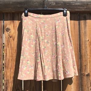 Short Floral Skirt — Dusty Rose